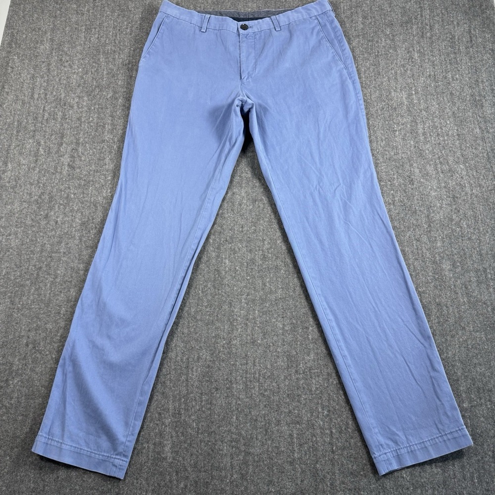 BOSS Hugo Boss Men's 34R Blue Stretch Cotton Chino Pants Slim Casual Trousers